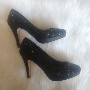 WHBM Sequin Heels Sz 6